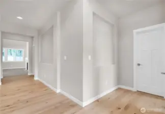 Welcoming entryway with decorative niches
