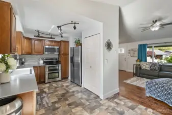 Kitchen off living room