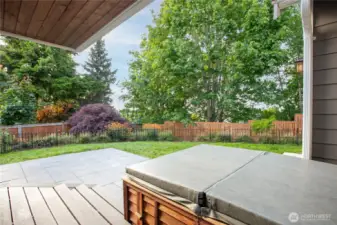 The view from the kitchen, dining areas and the back patio. It is so quiet and private here!
