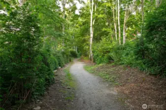 This is the trail behind the property. Walk to Northridge park, and enjoy miles of trails that connect to the Interurban
