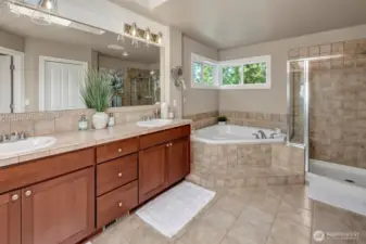 Primary bath with soaking tub