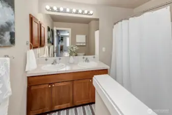 Full bath on upper floor