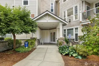Front entrance to the secured building. This unit is in Building 2.