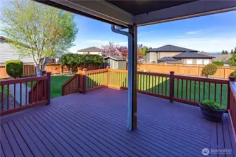 Partially covered back porch