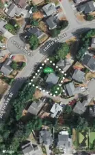 Aerial view of the property line