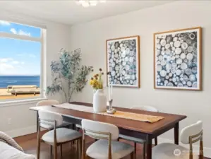 Designated dining area has room for large table for your entertaining.