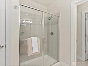 Tiled shower . . .