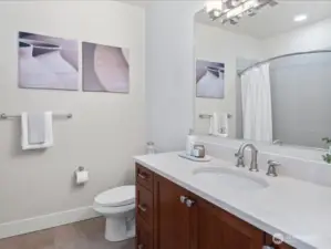 Guest bath is full . . .