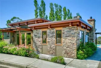 Smaller clubhouse on south end of the community houses work-out, fully equipped kitchen and lounge area, and another lovely pool and spa - HURRY!