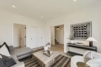Main floor 4th bedroom with 3/4 bath. Perfect for office, guest quarters, MIL.