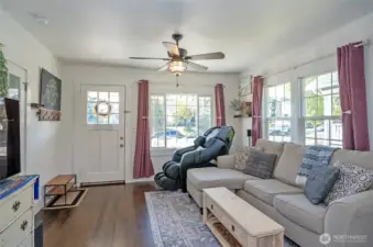 View from dining room into living room