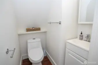 1/2 bath attached to bedroom 2