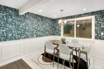 Eating nook virtually staged.