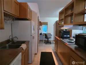 ADU kitchen with workspace at the far end