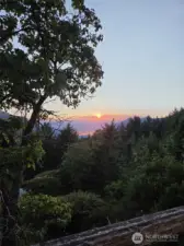 sunset behind the mountains