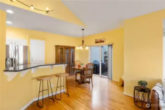 Kitchen bar and Dining area