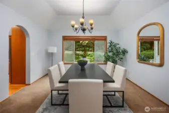 Formal Dining Room flowing into kitchen