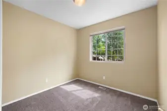 View of the front yard from bedroom two.