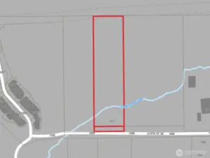 Overhead view with approximate boundaries in red.