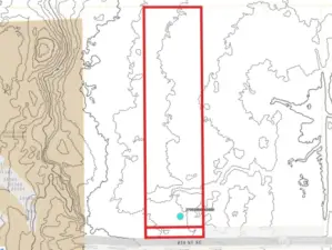 Overhead view with approximate boundaries in red.