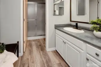 Luxury bathroom in primary