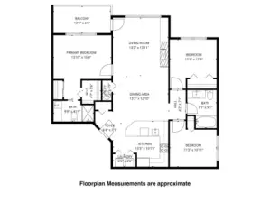 Floorplan measurements are approximate