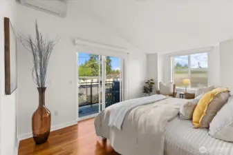 Offering private Deck with Peek A Boo Sound views! Light, Bright, Vailted ceilings and 2 walk-in closets!