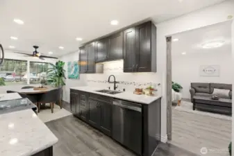 from Kitchen into flex space