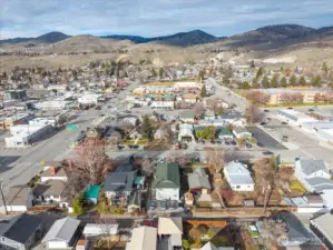 Aerial view showing location and proximity to Elementary School, Community Gym, shopping and services.