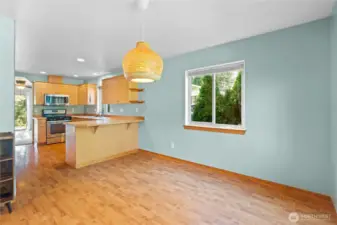 Dining room looking into the kitchen