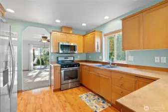 Kitchen with stainless steel appliances