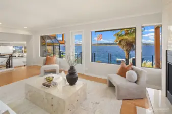 large windows in the living room