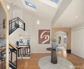 Vaulted ceilings with skylights