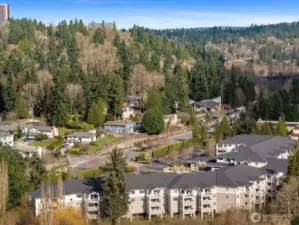 Small complex tucked away at the back of the property.