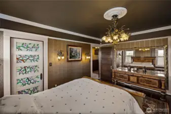 Panel glass door to the left connects to another bedroom for options.