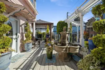 Fountains, statuary & greenery create the perfect zen space for outdoor living.