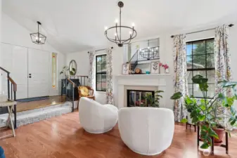 wood burning fireplace