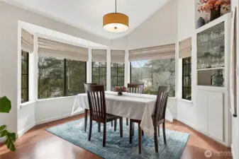 Dining room with garden bay window