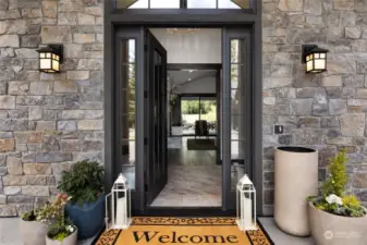 Front Porch with stone entry