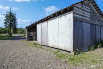 Garage / machine storage building, The area around the buildings has had grading and gravel added to make it function all year long.