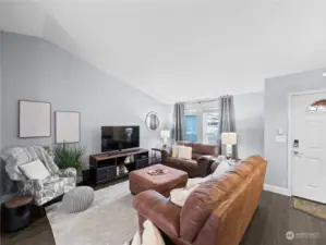 Living room with beautiful vaulted ceilings