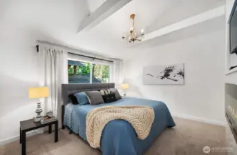 Sleep easy. Primary suite offers privacy, comfort, and its own bath for a true getaway vibe.