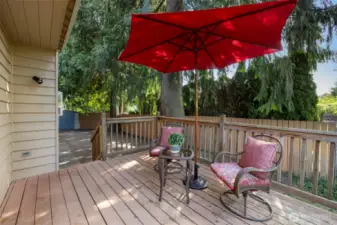 Deck off of family room.