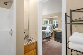 Ensuite bathroom with walk-in shower.