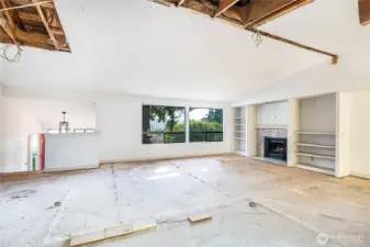 Large picture windows with partial, east-facing territorial views of Lake Washington.