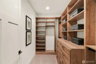 One of the two master closets