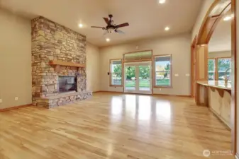 Grand Room with french door to covered patio