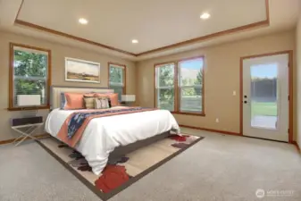 Primary bedroom with loads of natural light (Virtually Staged)