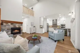 A second living space just off the kitchen gives everyone room to spread out and relax.