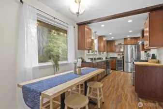 The sheer curtains do not convey, but the windows are outfitted with blinds that were installed in 2023.